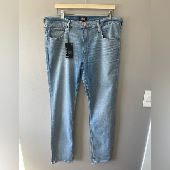 [36] NWT PAIGE Men’s Federal Slim Straight Vintage Jonah Wash Denim Jean - Picture 3 of 16